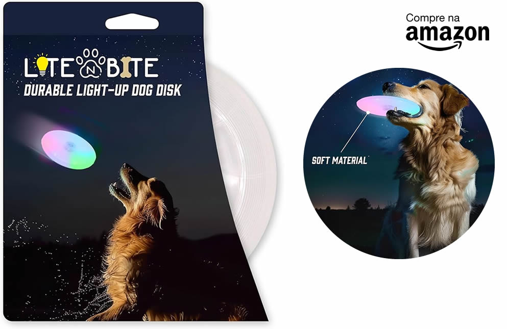 Disco com led para pets na Amazon Brasil.